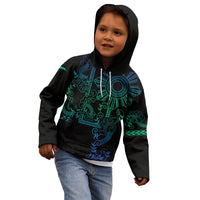 Filipino Sun Tribal Tattoo Kid Hoodie Philippines Inspired Barong Blue Art LT9 - Polynesian Pride