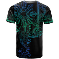 Filipino Sun Tribal Tattoo T Shirt Philippines Inspired Barong Blue Art LT9 - Polynesian Pride