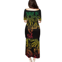 Filipino Sun Tribal Tattoo Family Matching Puletasi and Hawaiian Shirt Philippines Inspired Barong Reggae Art LT9 - Polynesian Pride