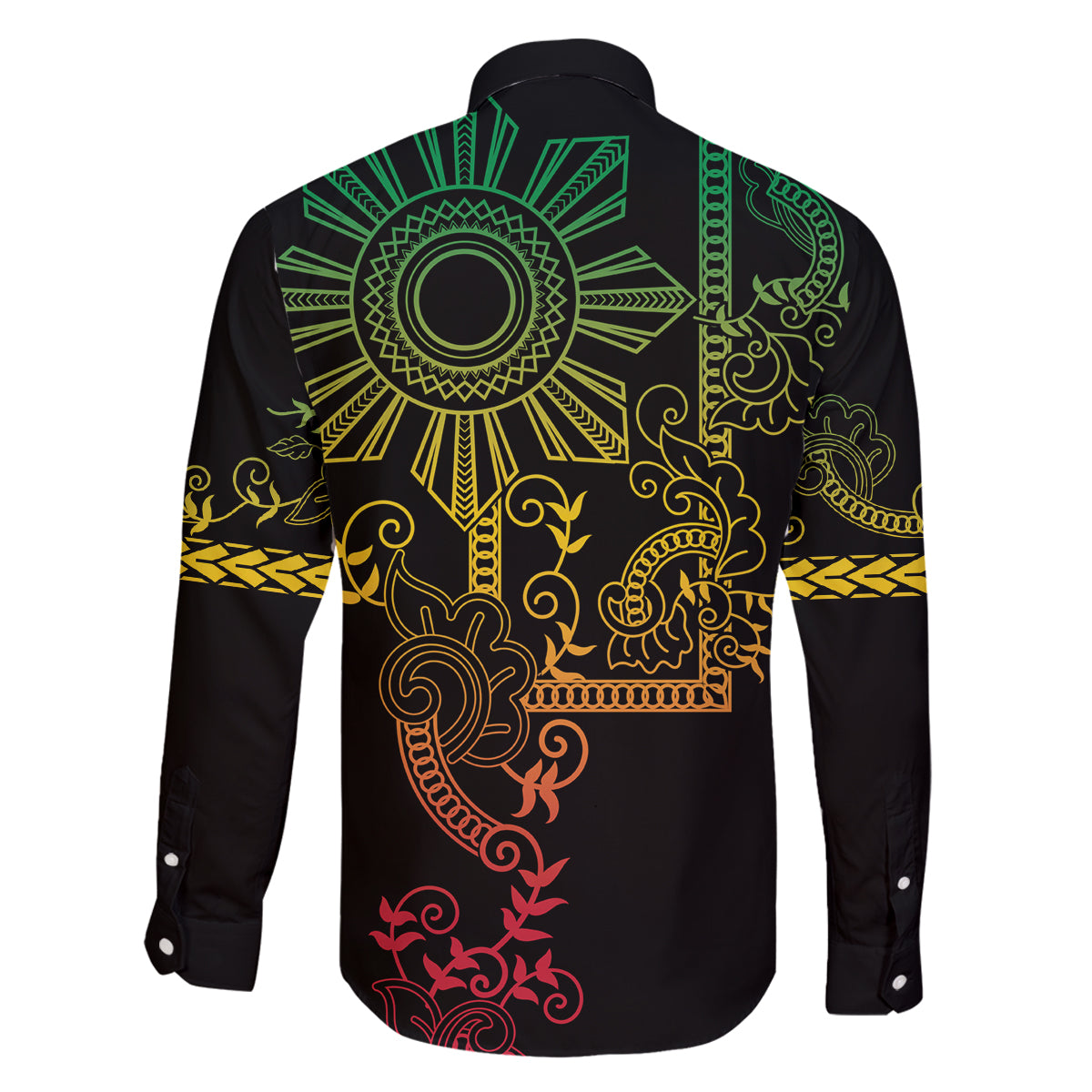Filipino Sun Tribal Tattoo Family Matching Summer Maxi Dress and Hawaiian Shirt Philippines Inspired Barong Reggae Art LT9 - Polynesian Pride