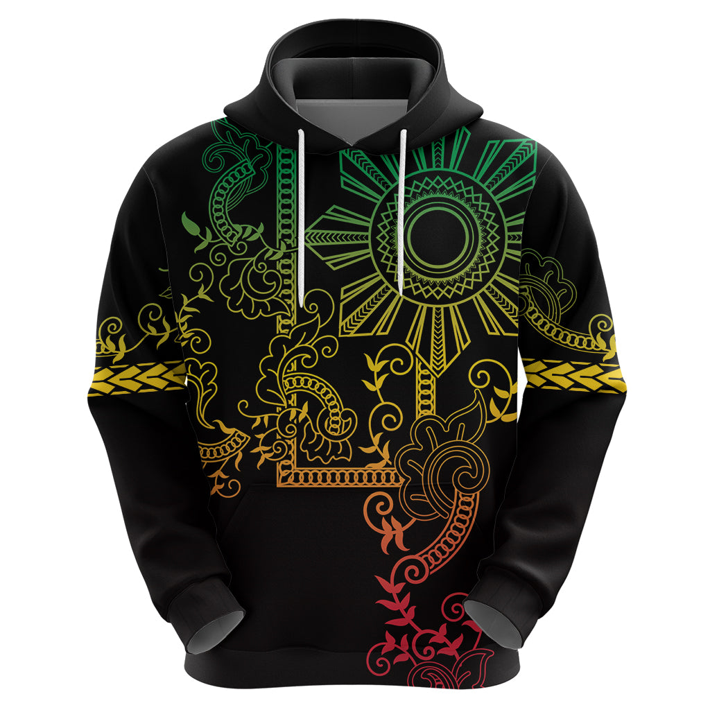 Filipino Sun Tribal Tattoo Hoodie Philippines Inspired Barong Reggae Art LT9 - Polynesian Pride
