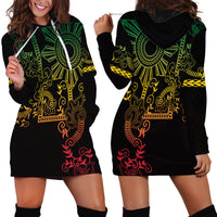 Filipino Sun Tribal Tattoo Hoodie Dress Philippines Inspired Barong Reggae Art LT9 - Polynesian Pride