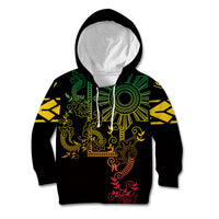 Filipino Sun Tribal Tattoo Kid Hoodie Philippines Inspired Barong Reggae Art LT9 Hoodie Reggae - Polynesian Pride