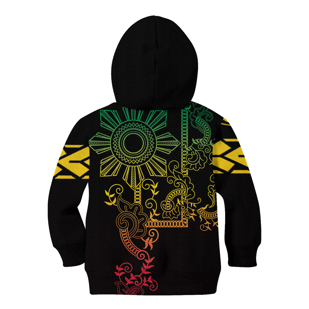Filipino Sun Tribal Tattoo Kid Hoodie Philippines Inspired Barong Reggae Art LT9 - Polynesian Pride
