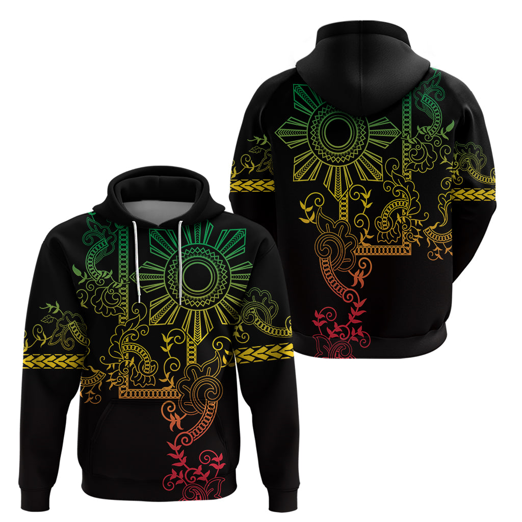 Filipino Sun Tribal Tattoo Zip Hoodie Philippines Inspired Barong Reggae Art LT9 - Polynesian Pride