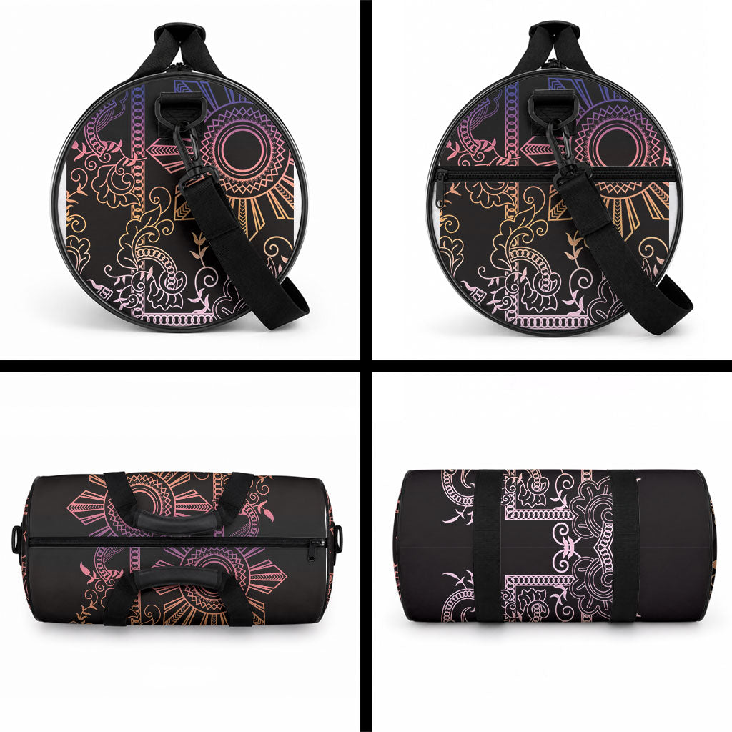 Filipino Sun Tribal Tattoo Duffle Bag Philippines Inspired Barong Pink Art
