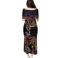 Filipino Sun Tribal Tattoo Family Matching Puletasi and Hawaiian Shirt Philippines Inspired Barong Pink Art LT9 - Polynesian Pride