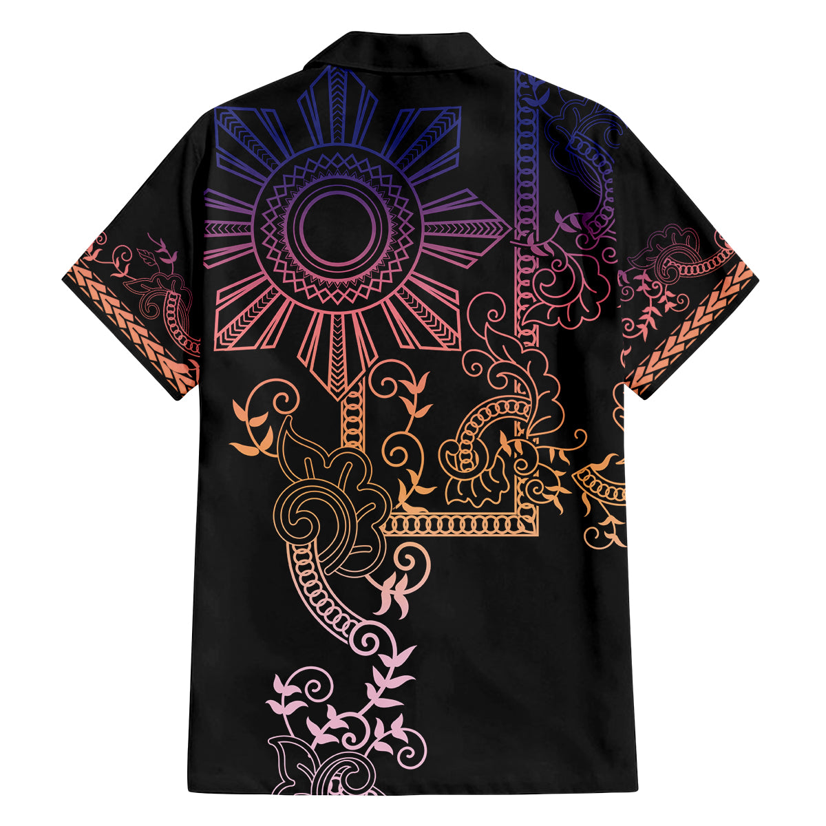 Filipino Sun Tribal Tattoo Family Matching Tank Maxi Dress and Hawaiian Shirt Philippines Inspired Barong Pink Art LT9 - Polynesian Pride