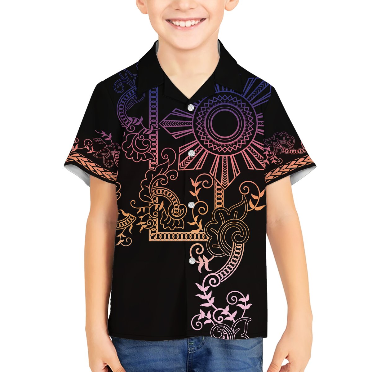 Filipino Sun Tribal Tattoo Hawaiian Shirt Philippines Inspired Barong Pink Art LT9 - Polynesian Pride
