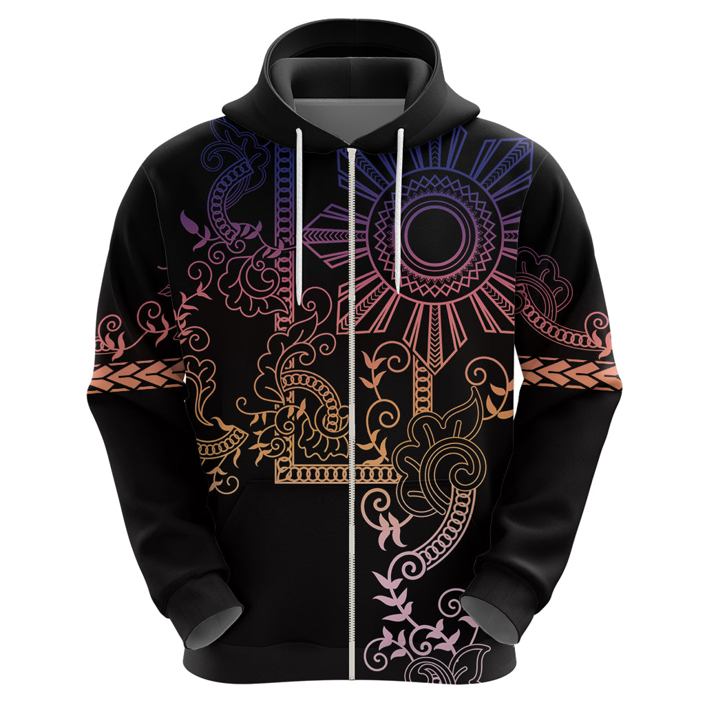 Filipino Sun Tribal Tattoo Hoodie Philippines Inspired Barong Pink Art LT9 - Polynesian Pride
