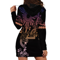 Filipino Sun Tribal Tattoo Hoodie Dress Philippines Inspired Barong Pink Art LT9 - Polynesian Pride