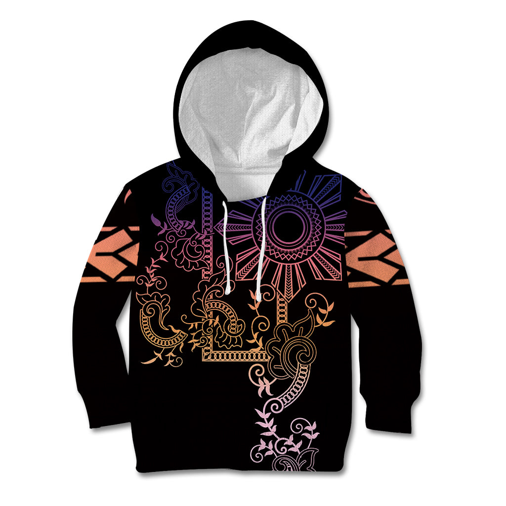 Filipino Sun Tribal Tattoo Kid Hoodie Philippines Inspired Barong Pink Art LT9 Hoodie Pink - Polynesian Pride