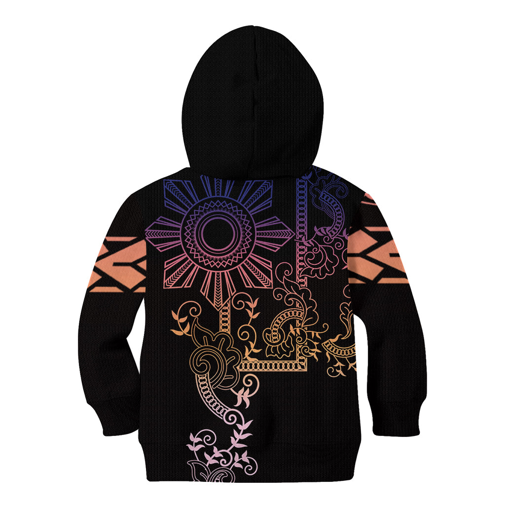 Filipino Sun Tribal Tattoo Kid Hoodie Philippines Inspired Barong Pink Art LT9 - Polynesian Pride