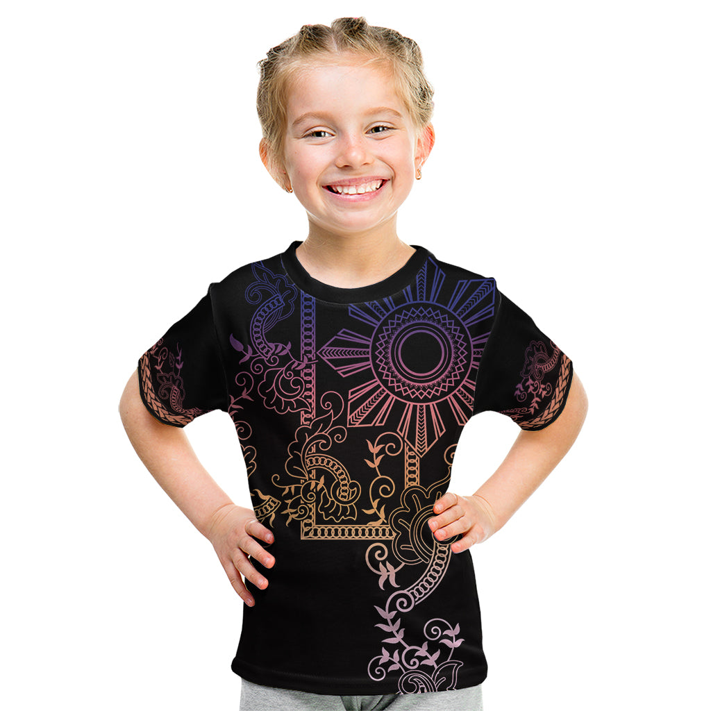 Filipino Sun Tribal Tattoo Kid T Shirt Philippines Inspired Barong Pink Art LT9 Pink - Polynesian Pride
