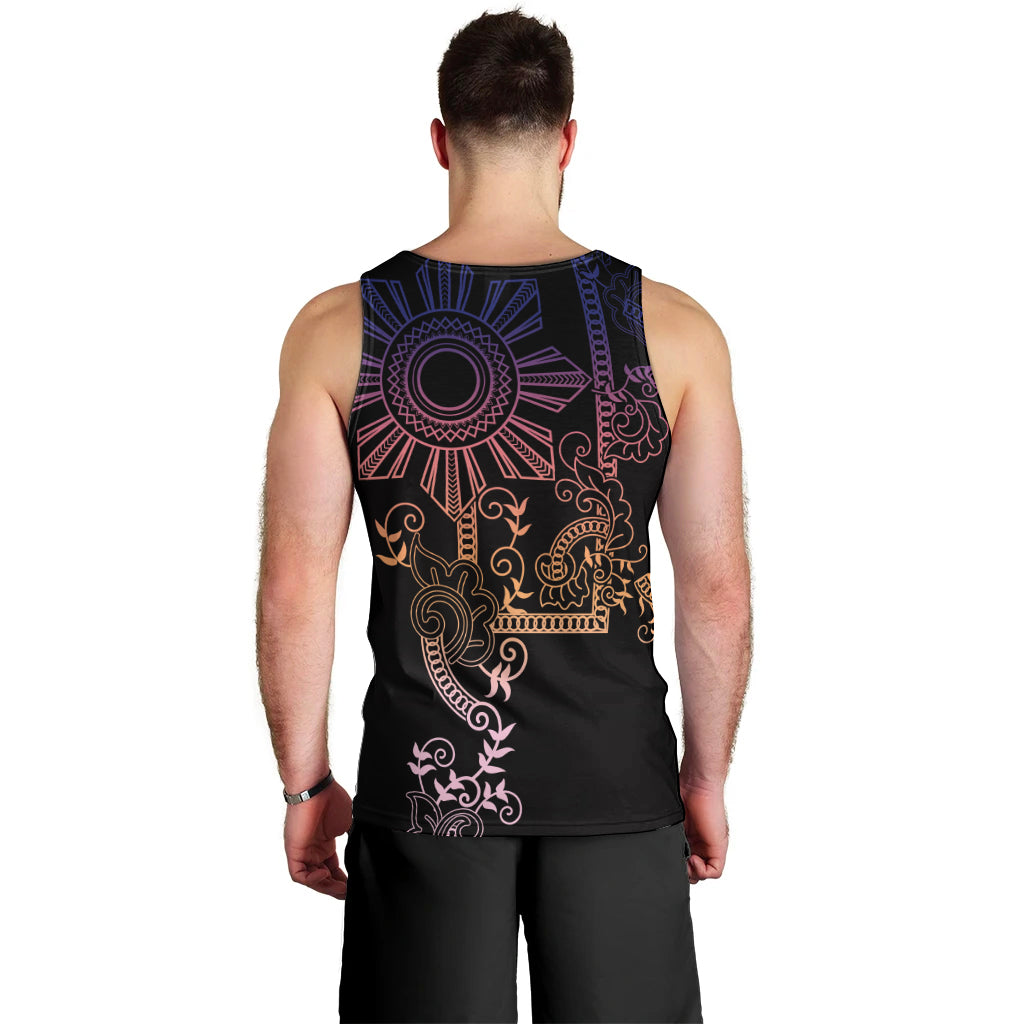 Filipino Sun Tribal Tattoo Men Tank Top Philippines Inspired Barong Pink Art LT9 - Polynesian Pride