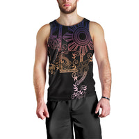Filipino Sun Tribal Tattoo Men Tank Top Philippines Inspired Barong Pink Art LT9 - Polynesian Pride