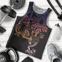Filipino Sun Tribal Tattoo Men Tank Top Philippines Inspired Barong Pink Art LT9 - Polynesian Pride