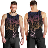 Filipino Sun Tribal Tattoo Men Tank Top Philippines Inspired Barong Pink Art LT9 - Polynesian Pride
