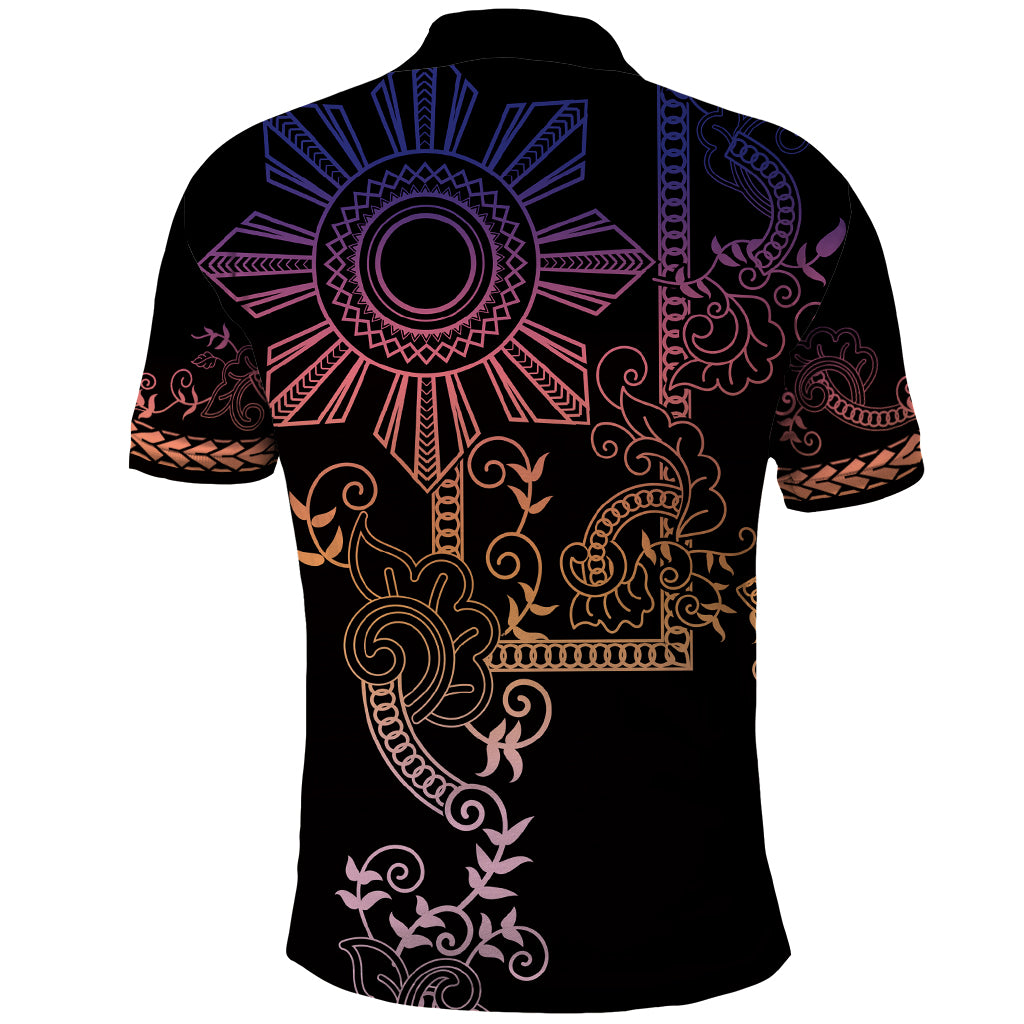 Filipino Sun Tribal Tattoo Polo Shirt Philippines Inspired Barong Pink Art LT9 - Polynesian Pride