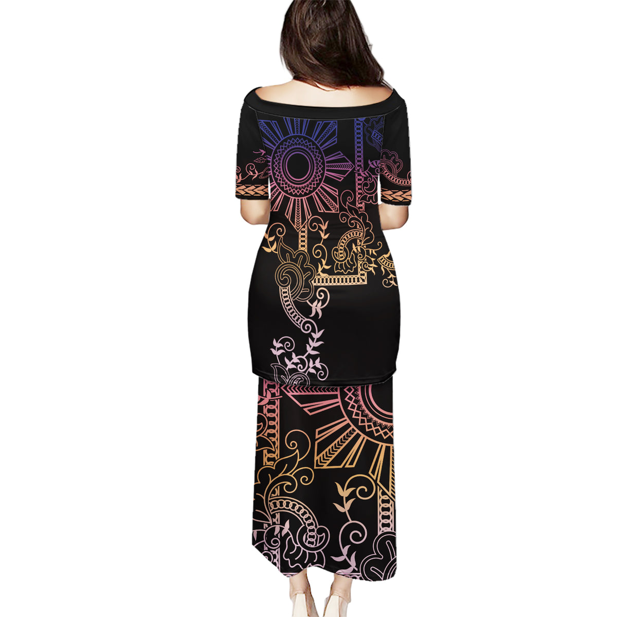 Filipino Sun Tribal Tattoo Puletasi Philippines Inspired Barong Pink Art LT9 - Polynesian Pride
