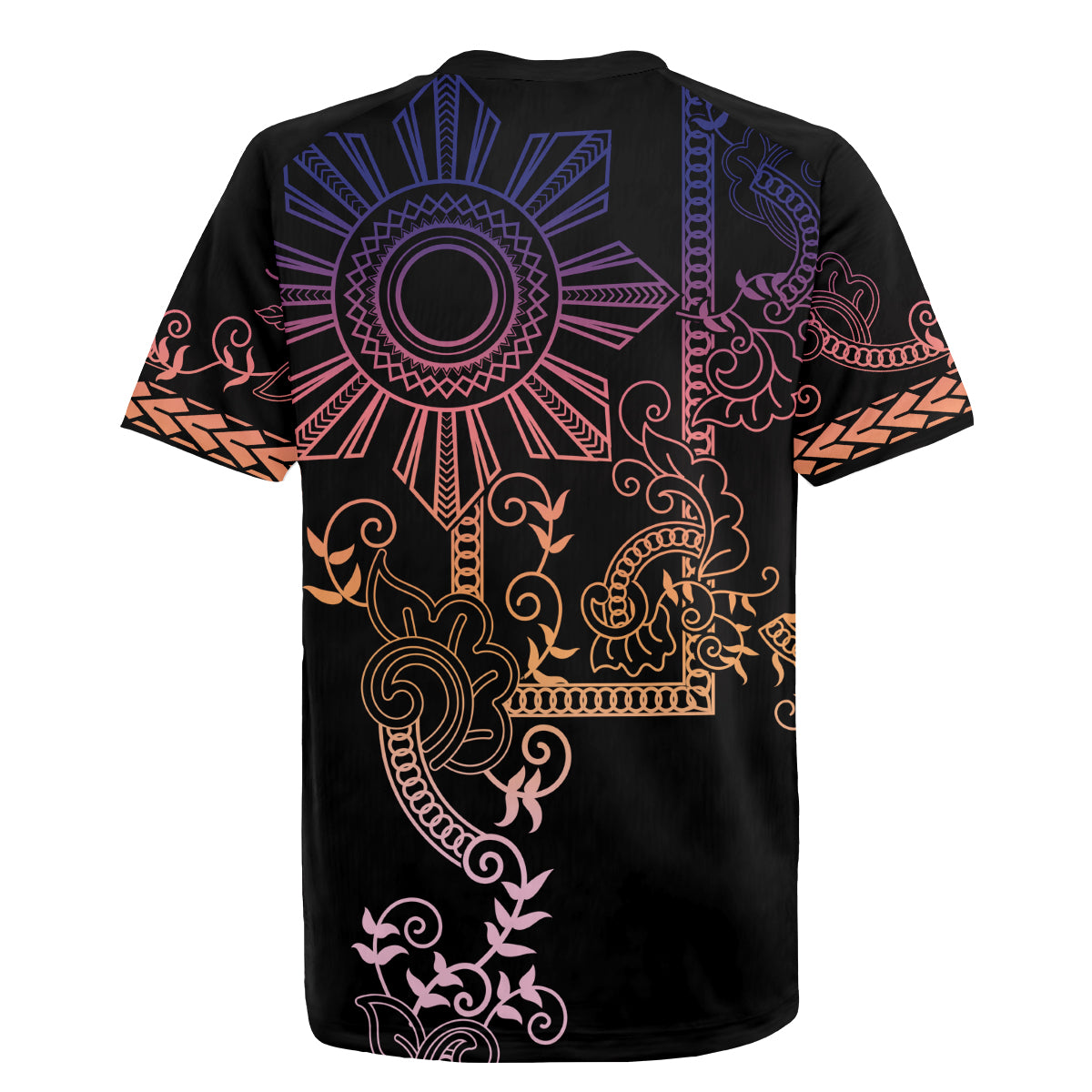 Filipino Sun Tribal Tattoo Rugby Jersey Philippines Inspired Barong Pink Art LT9 - Polynesian Pride