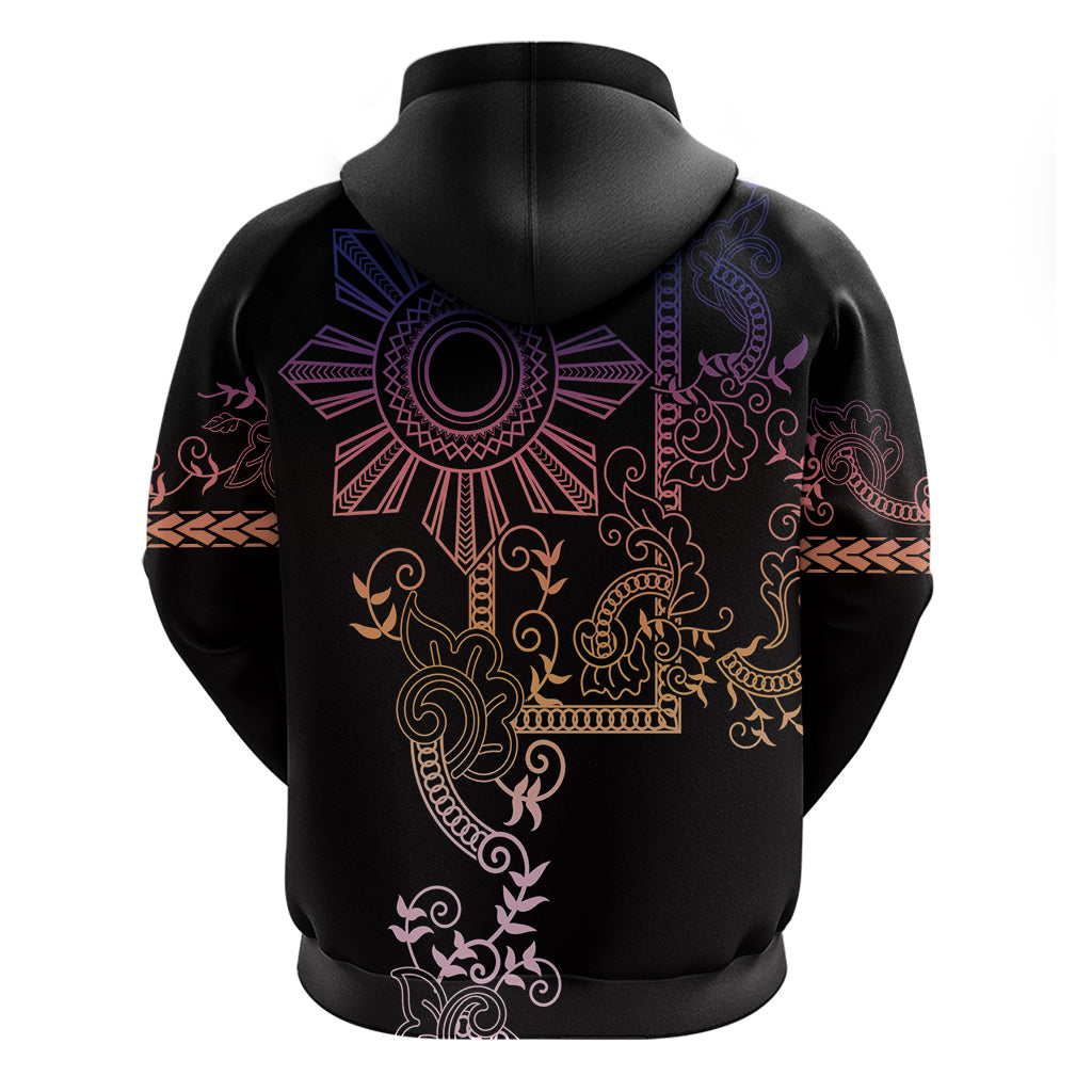 Filipino Sun Tribal Tattoo Zip Hoodie Philippines Inspired Barong Pink Art LT9 - Polynesian Pride