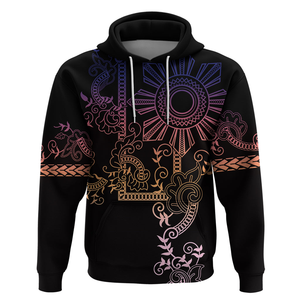Filipino Sun Tribal Tattoo Zip Hoodie Philippines Inspired Barong Pink Art LT9 Pullover Hoodie Pink - Polynesian Pride