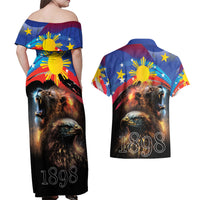 Philippines Lion and Eagle 1898 Couples Matching Off Shoulder Maxi Dress and Hawaiian Shirt Pilipinas Maligayang Araw ng Kalayaan LT9 - Polynesian Pride