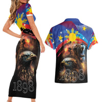 Philippines Lion and Eagle 1898 Couples Matching Short Sleeve Bodycon Dress and Hawaiian Shirt Pilipinas Maligayang Araw ng Kalayaan LT9 - Polynesian Pride