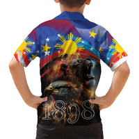 Philippines Lion and Eagle 1898 Family Matching Short Sleeve Bodycon Dress and Hawaiian Shirt Pilipinas Maligayang Araw ng Kalayaan LT9 - Polynesian Pride