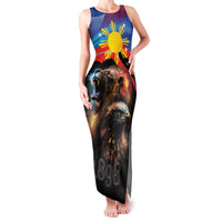Philippines Lion and Eagle 1898 Family Matching Tank Maxi Dress and Hawaiian Shirt Pilipinas Maligayang Araw ng Kalayaan LT9 Mom's Dress Black - Polynesian Pride