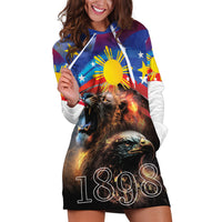 Philippines Lion and Eagle 1898 Hoodie Dress Pilipinas Maligayang Araw ng Kalayaan LT9 Black - Polynesian Pride