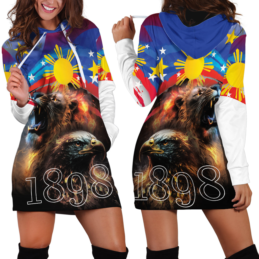 Philippines Lion and Eagle 1898 Hoodie Dress Pilipinas Maligayang Araw ng Kalayaan LT9 - Polynesian Pride