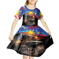 Philippines Lion and Eagle 1898 Kid Short Sleeve Dress Pilipinas Maligayang Araw ng Kalayaan LT9 - Polynesian Pride