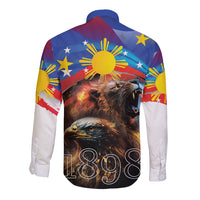 Philippines Lion and Eagle 1898 Long Sleeve Button Shirt Pilipinas Maligayang Araw ng Kalayaan LT9 - Polynesian Pride