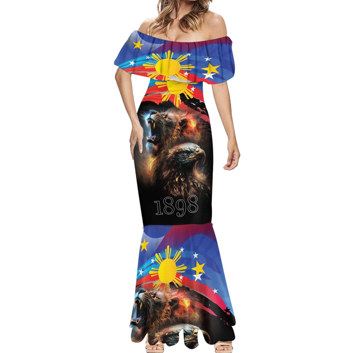 Philippines Lion and Eagle 1898 Mermaid Dress Pilipinas Maligayang Araw ng Kalayaan
