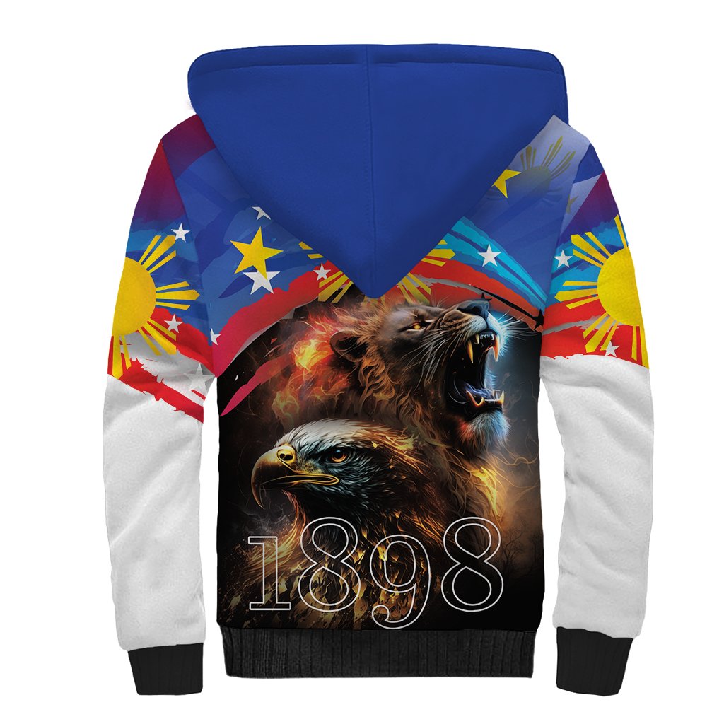 Philippines Lion and Eagle 1898 Sherpa Hoodie Pilipinas Maligayang Araw ng Kalayaan LT9 - Polynesian Pride