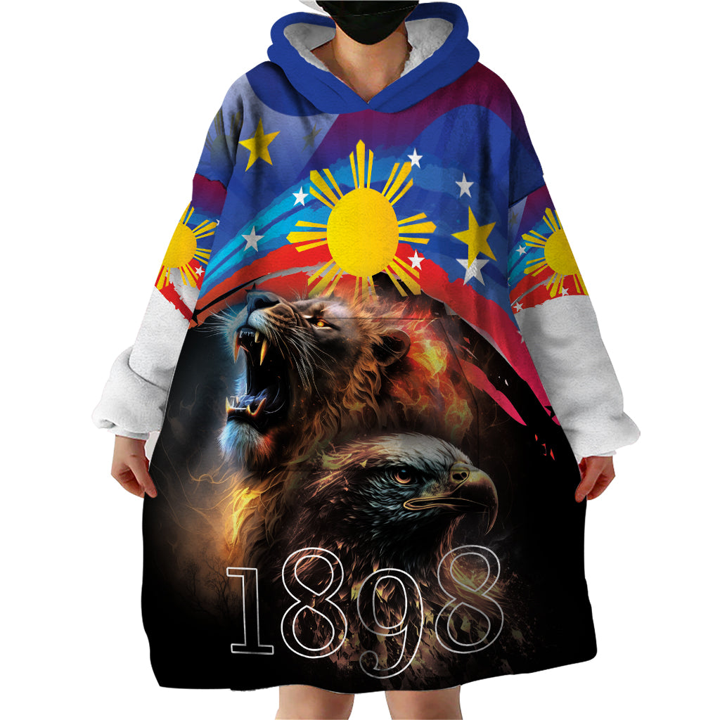 Philippines Lion and Eagle 1898 Wearable Blanket Hoodie Pilipinas Maligayang Araw ng Kalayaan LT9 - Polynesian Pride