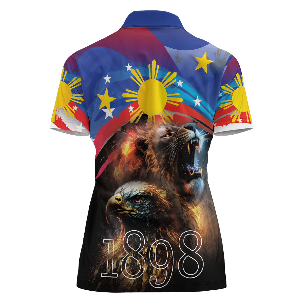 Philippines Lion and Eagle 1898 Women Polo Shirt Pilipinas Maligayang Araw ng Kalayaan LT9 - Polynesian Pride