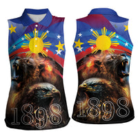 Philippines Lion and Eagle 1898 Women Sleeveless Polo Shirt Pilipinas Maligayang Araw ng Kalayaan LT9 - Polynesian Pride