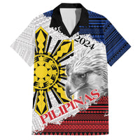Philippines 126th Independence Day Family Matching Long Sleeve Bodycon Dress and Hawaiian Shirt Pilipinas Hunyo 12 Maligayang Araw ng Kalayaan LT9 Dad's Shirt - Short Sleeve White - Polynesian Pride