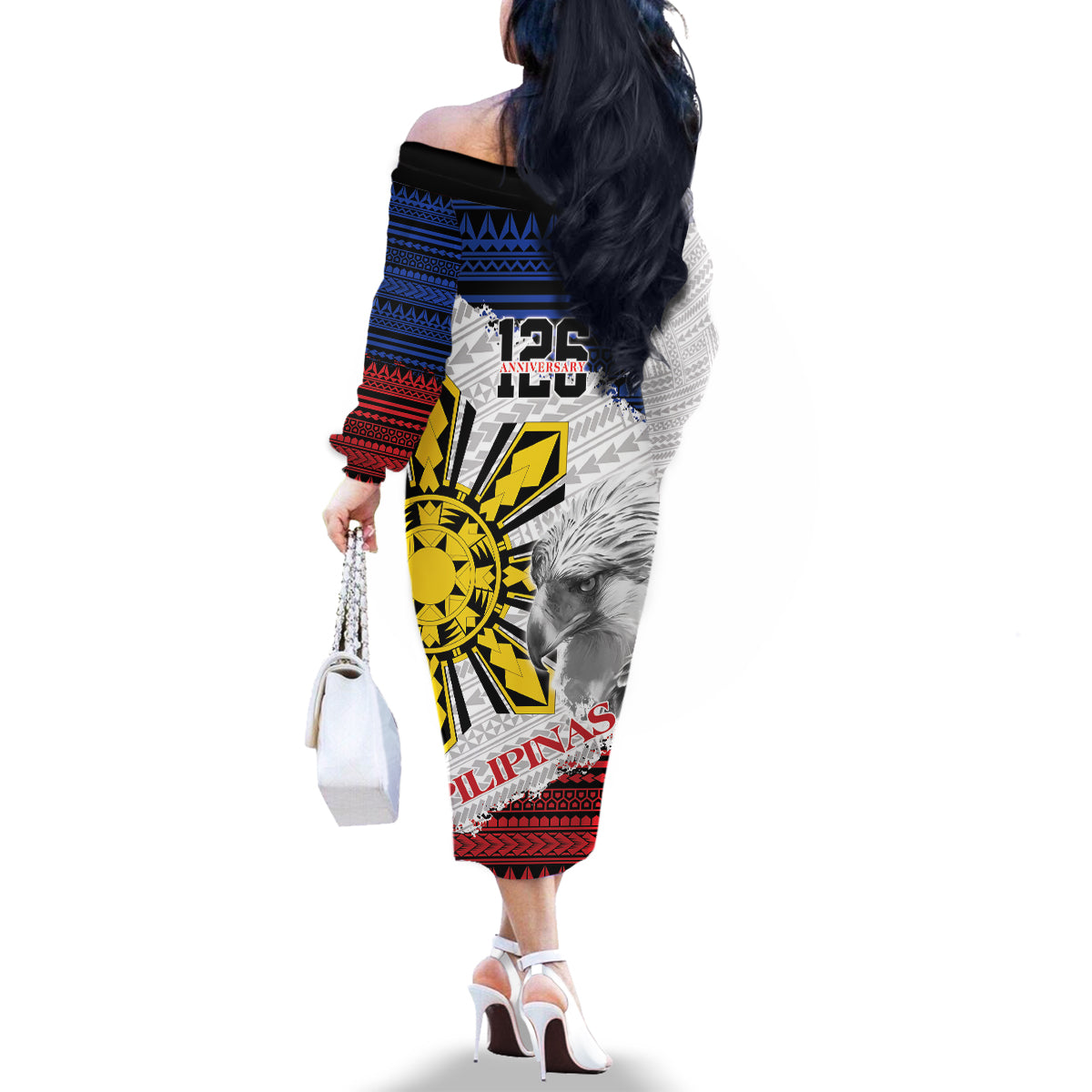Philippines 126th Independence Day Family Matching Off The Shoulder Long Sleeve Dress and Hawaiian Shirt Pilipinas Hunyo 12 Maligayang Araw ng Kalayaan LT9 - Polynesian Pride