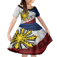 Philippines 126th Independence Day Family Matching Summer Maxi Dress and Hawaiian Shirt Pilipinas Hunyo 12 Maligayang Araw ng Kalayaan LT9 Daughter's Dress White - Polynesian Pride