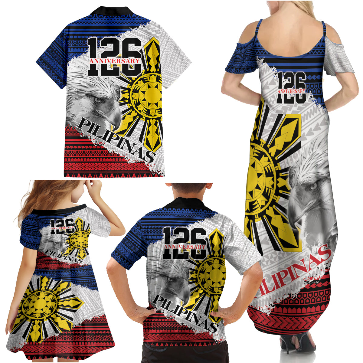 Philippines 126th Independence Day Family Matching Summer Maxi Dress and Hawaiian Shirt Pilipinas Hunyo 12 Maligayang Araw ng Kalayaan LT9 - Polynesian Pride