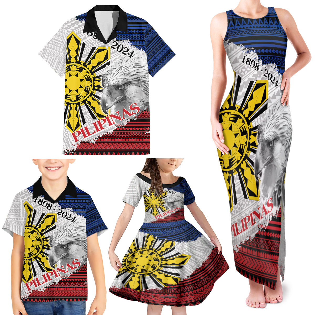 Philippines 126th Independence Day Family Matching Tank Maxi Dress and Hawaiian Shirt Pilipinas Hunyo 12 Maligayang Araw ng Kalayaan LT9 - Polynesian Pride