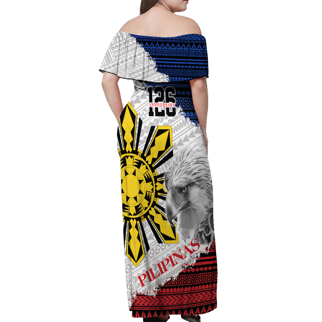 Philippines 126th Independence Day Off Shoulder Maxi Dress Pilipinas Hunyo 12 Maligayang Araw ng Kalayaan LT9 - Polynesian Pride