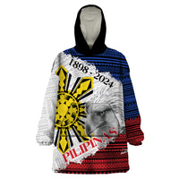 Philippines 126th Independence Day Wearable Blanket Hoodie Pilipinas Hunyo 12 Maligayang Araw ng Kalayaan LT9 One Size White - Polynesian Pride