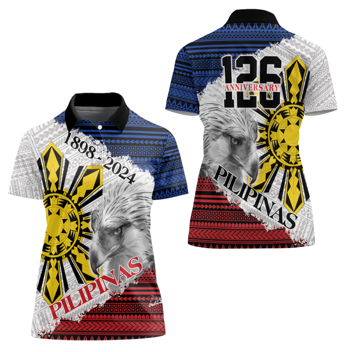Philippines 126th Independence Day Women Polo Shirt Pilipinas Hunyo 12 Maligayang Araw ng Kalayaan LT9 - Polynesian Pride