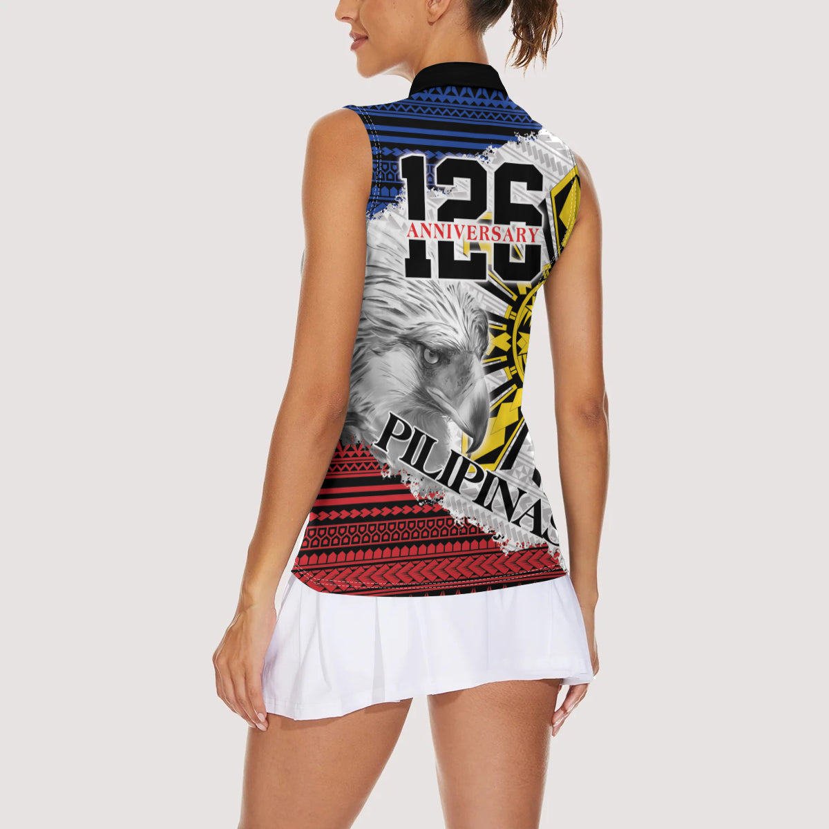 Philippines 126th Independence Day Women Sleeveless Polo Shirt Pilipinas Hunyo 12 Maligayang Araw ng Kalayaan LT9 - Polynesian Pride