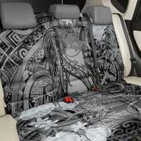 Pacific Beauty Girl Back Car Seat Cover Black Polyneisan Tribal Vintage Motif LT9 - Polynesian Pride